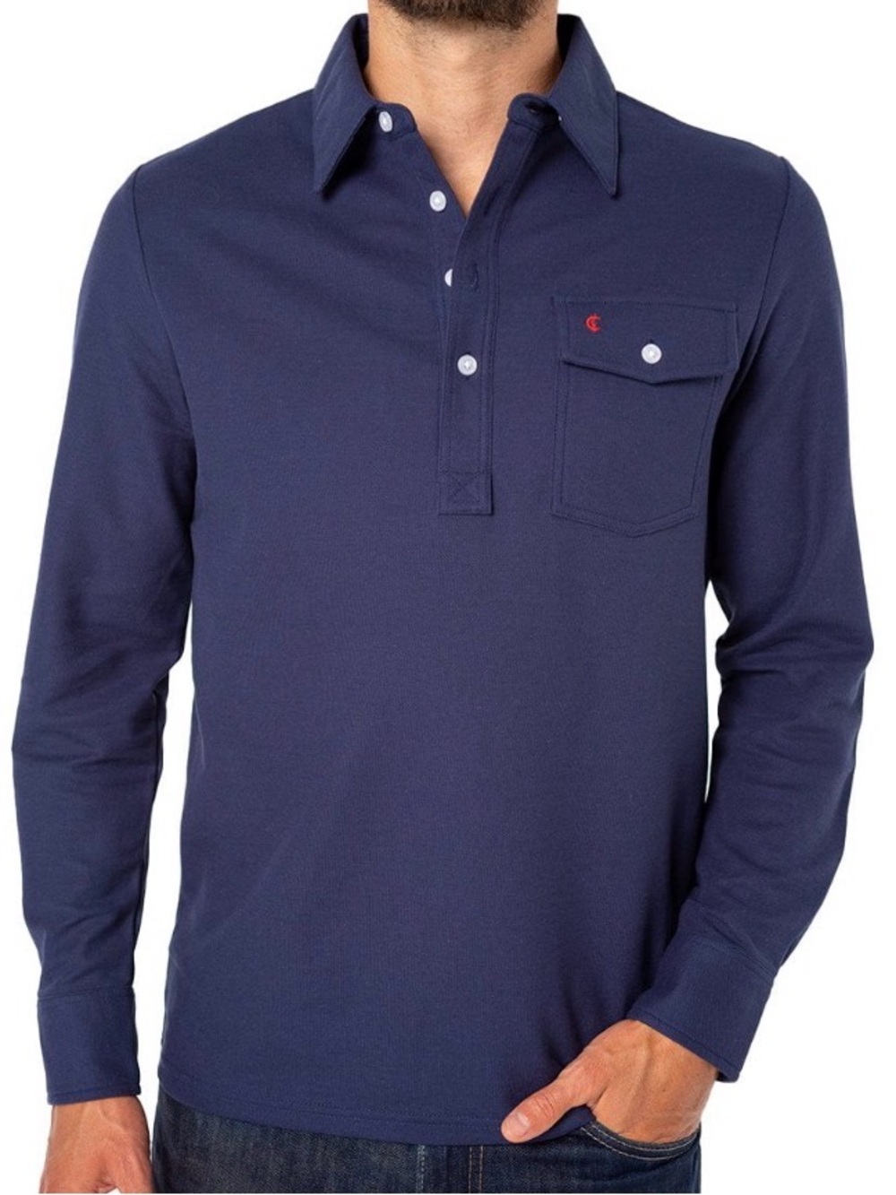 Croquet Navy Long Sleeve Polo Size Medium